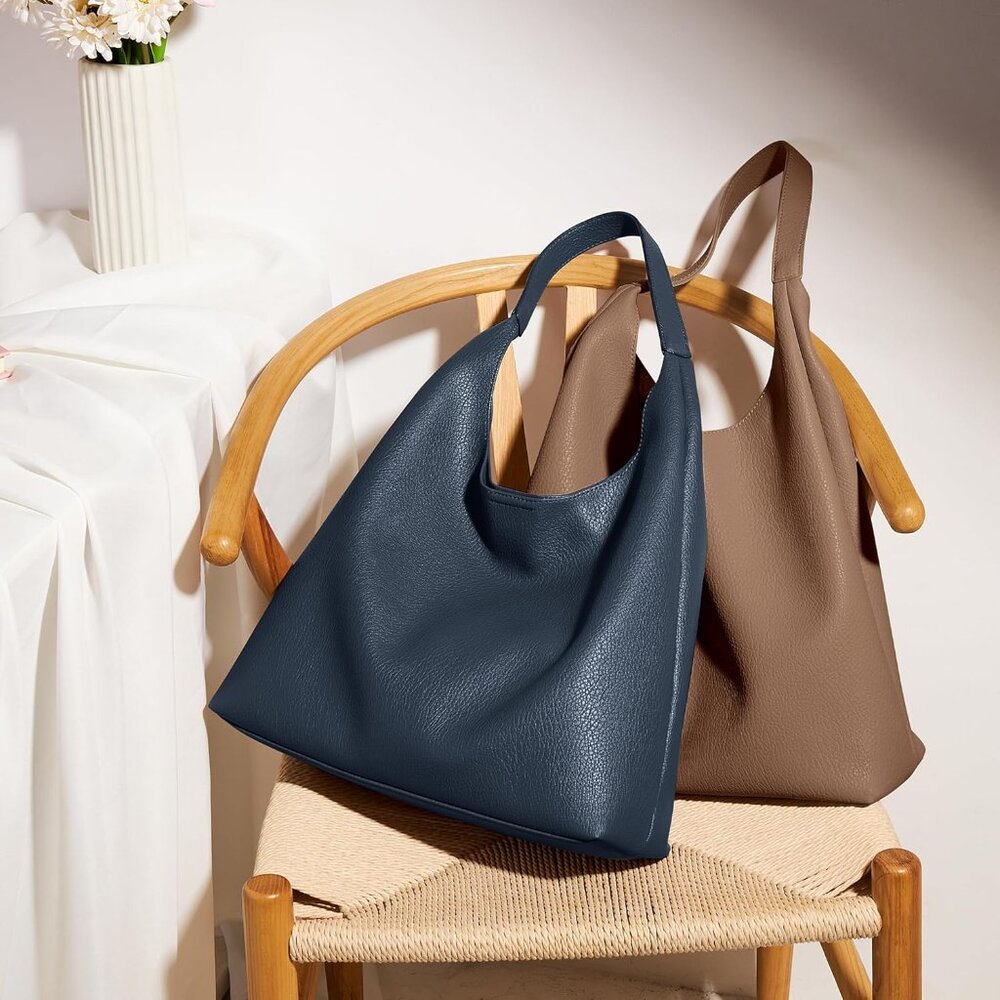 Slouchy Hobo Bag Vegan Leather Suede Tote Bag Women Weekender Shoulder for Casua - Picture 7 of 7